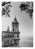 Praiano Church B&W Premium Semi-Glossy Paper Poster