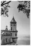 Praiano Church B&W Premium Semi-Glossy Paper Poster