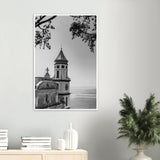 Praiano Church B&W Premium Semi-Glossy Paper Poster
