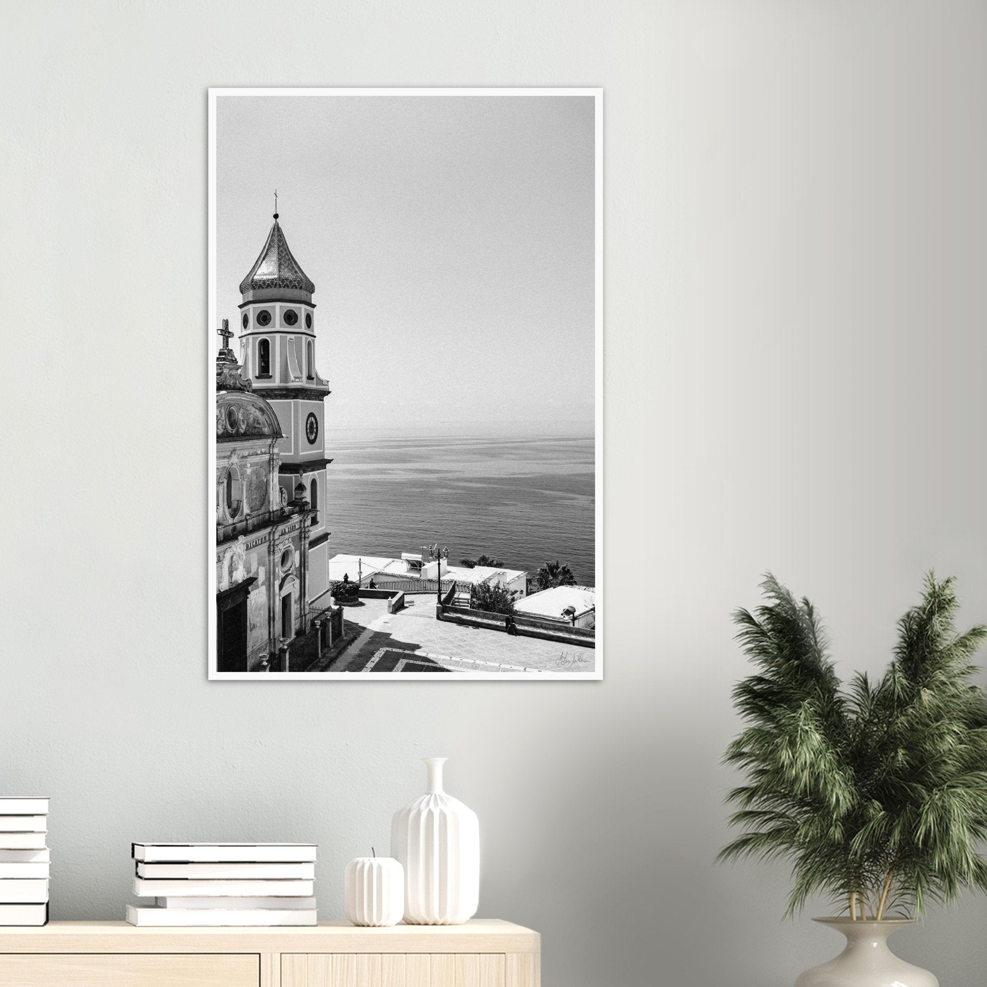 "Praiano Church" B&W Premium Semi-Glossy Print