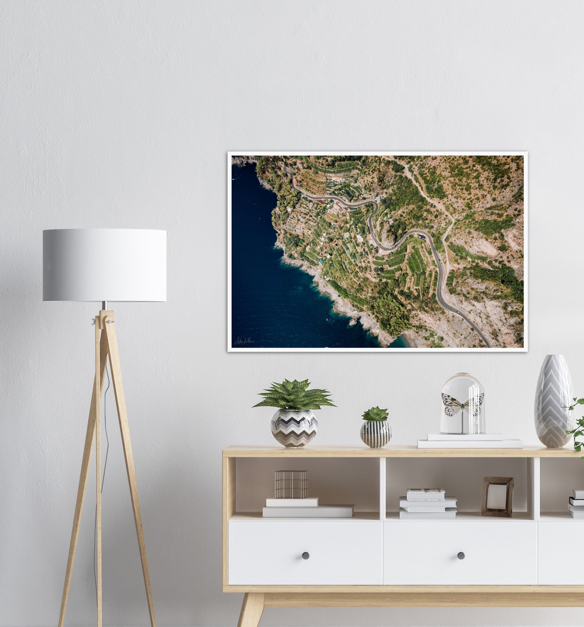 Amalfi Coast Aerial View Premium Semi-Glossy Print
