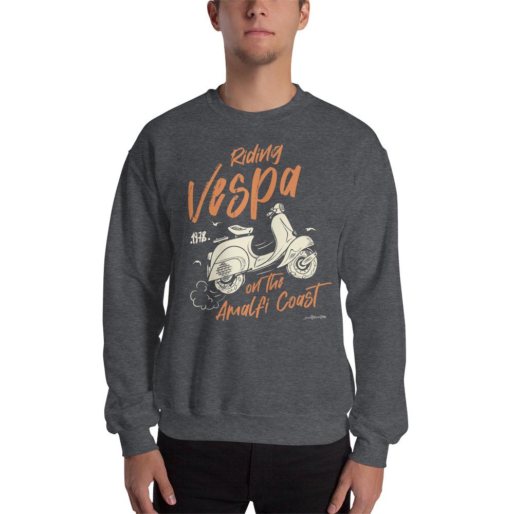 Riding Vespa on the Amalfi Coast. - Vespa Collection Unisex Sweatshirt - AMALFITANA STORE
