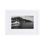 "Santa Caterina" Amalfi View BW Matte Paper Framed Poster With Mat - AMALFITANA STORE