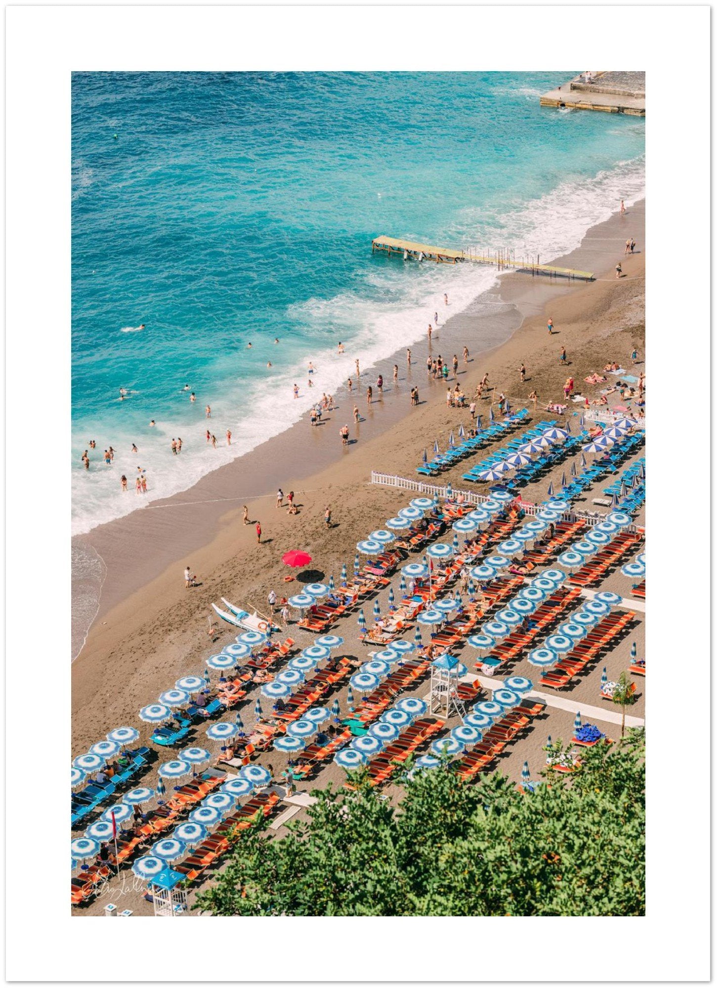 "Spiaggia Grande" Positano Beach Premium Semi-Glossy Print