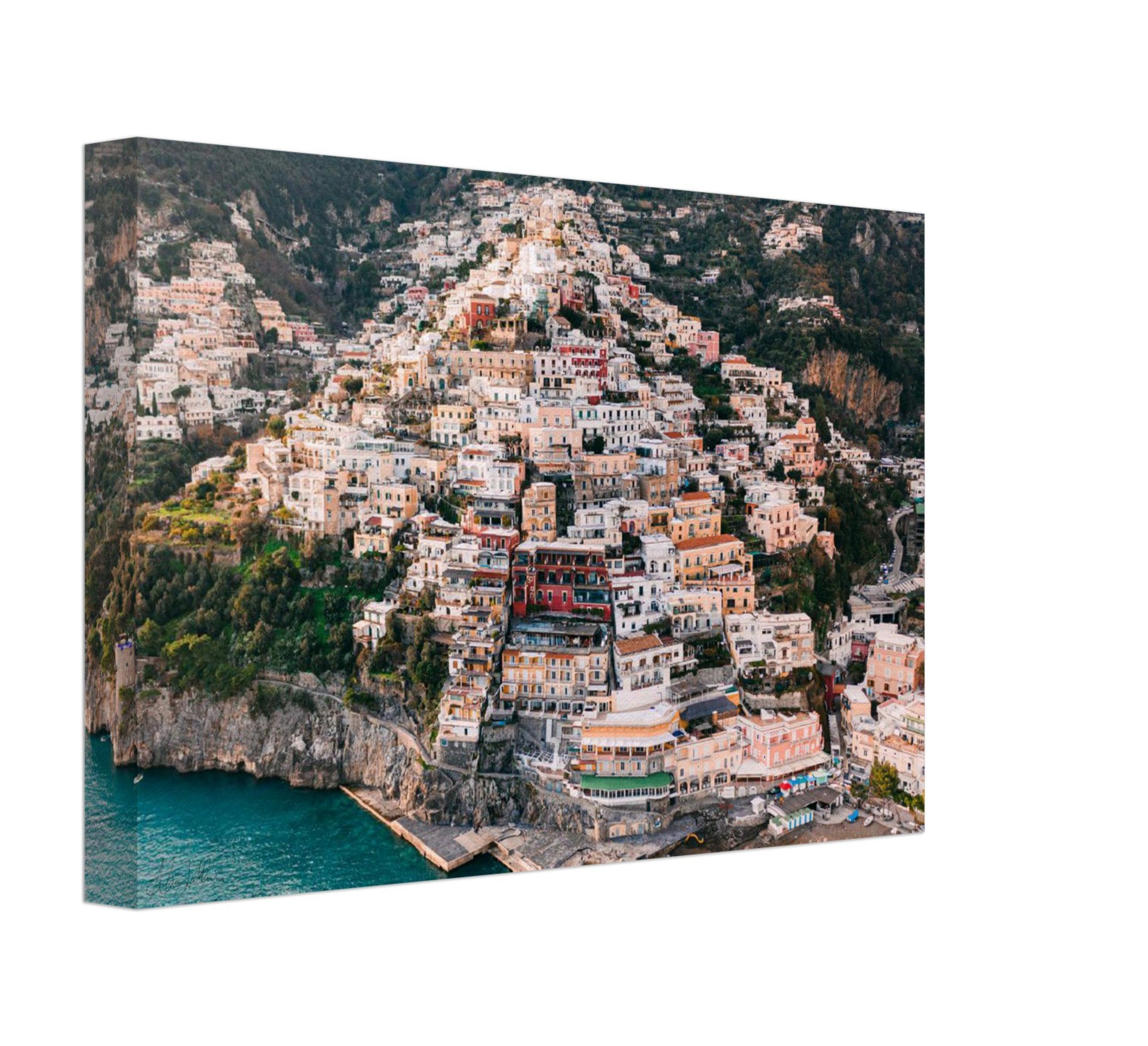 "The Cliff" Aerial View Positano Wall Art Canvas