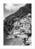 "The Cliff" Positano B&W Premium Semi-Glossy Print