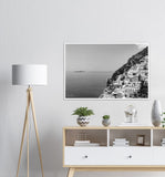 "The Cliff" Positano BW Premium Semi-Glossy Print