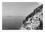 "The Cliff" Positano BW Premium Semi-Glossy Print