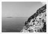 "The Cliff" Positano BW Premium Semi-Glossy Print