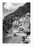 "The Cliff" Positano B&W Premium Semi-Glossy Print