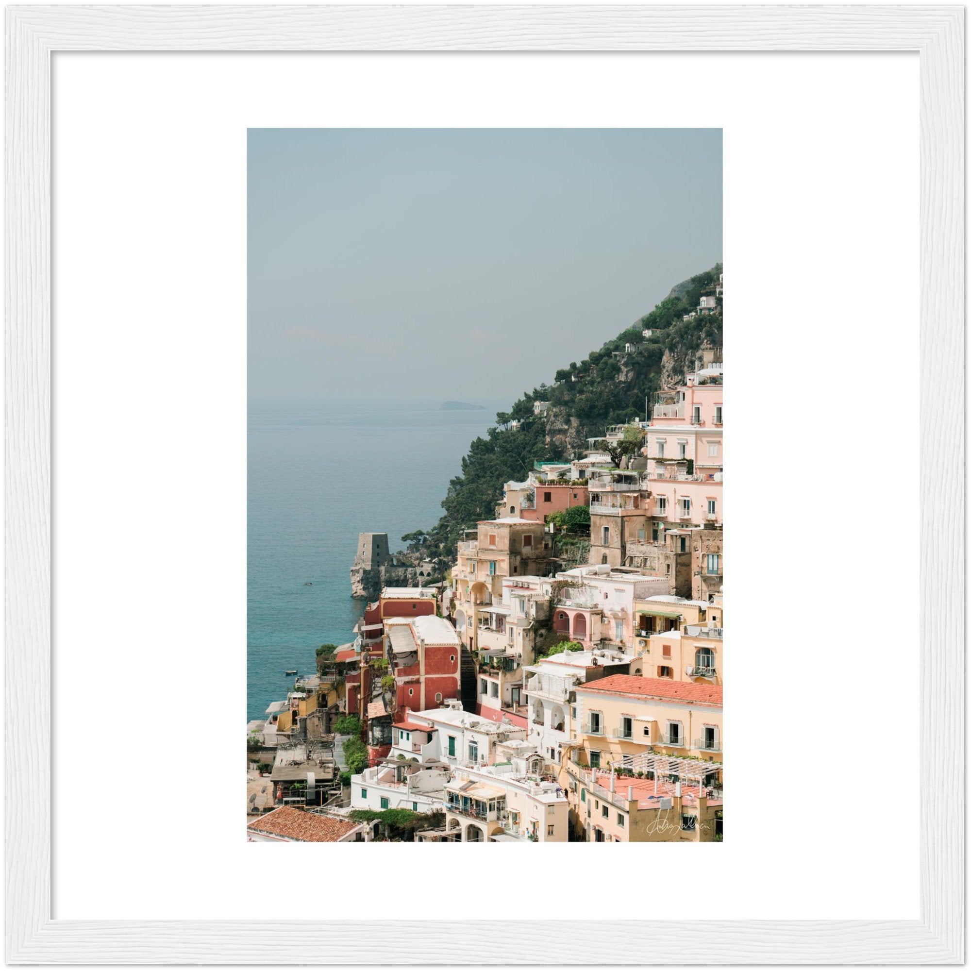 The Cliff - Positano Wooden Framed Print